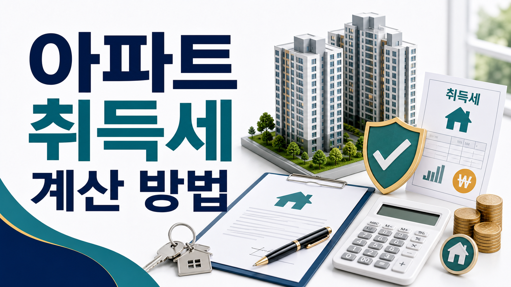아파트 취득세 계산 방법을 설명하는 부동산 세금 안내 이미지