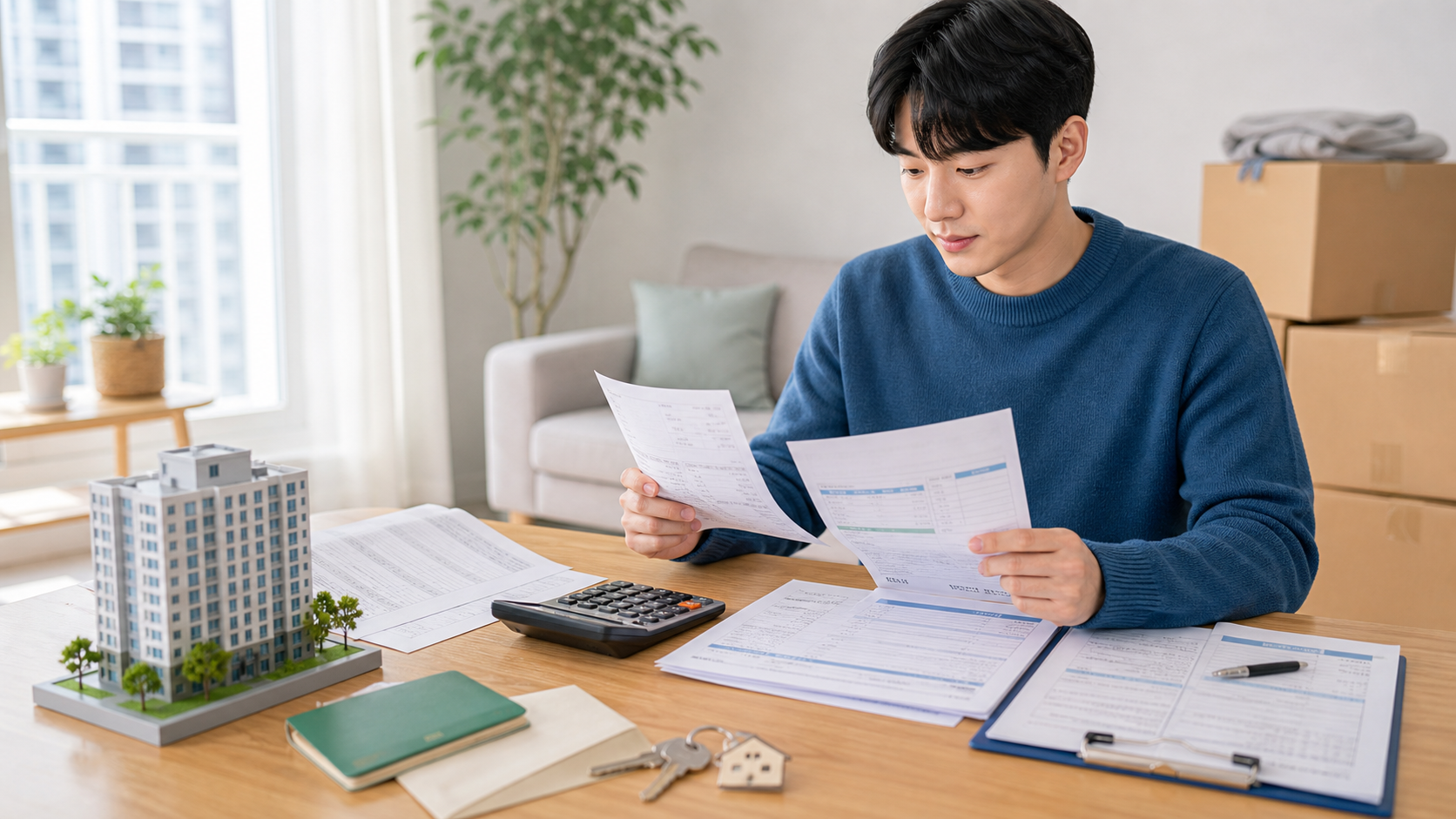 이사 전 장기수선충당금 납부확인서를 확인하는 세입자